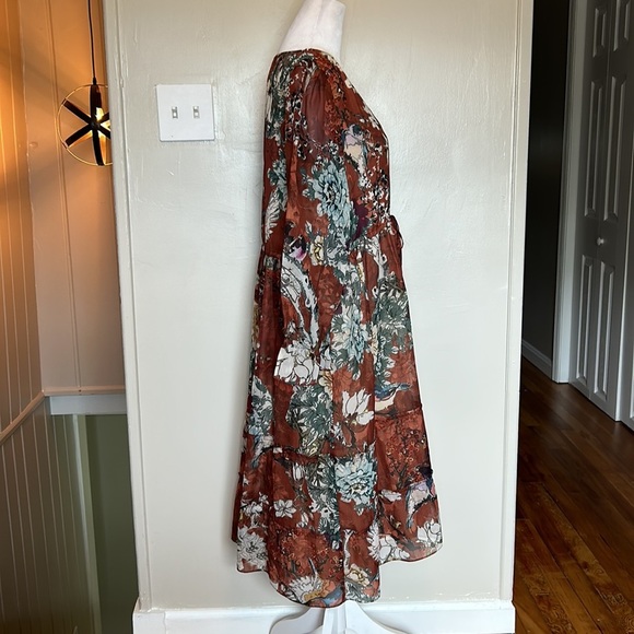 Anthropologie Hemant & Nandita Zeri Tiered Floral Ruffle Dress Size 10 - Picture 6 of 15